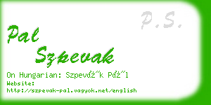 pal szpevak business card